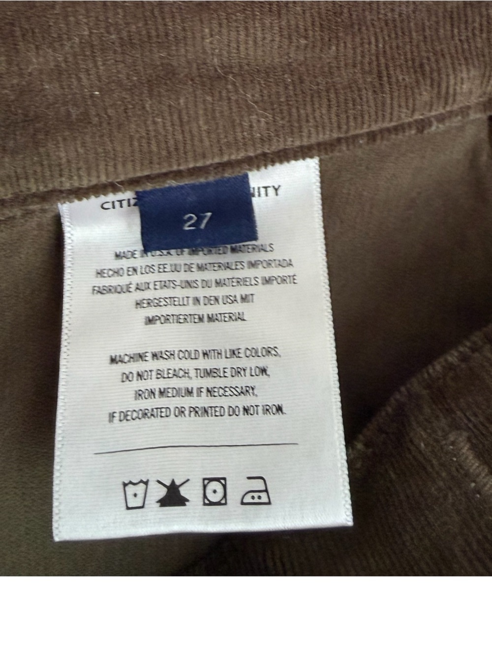 Citizens of Humanity Dark Green Marcelle Corduroy Wide-leg Cargo Pants - Picture 7 of 7